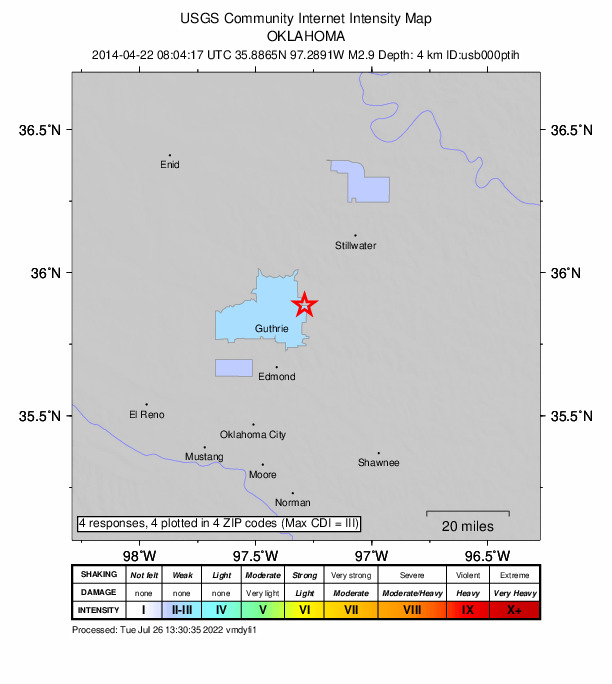 Did You Feel It? map: shaking reported by the public