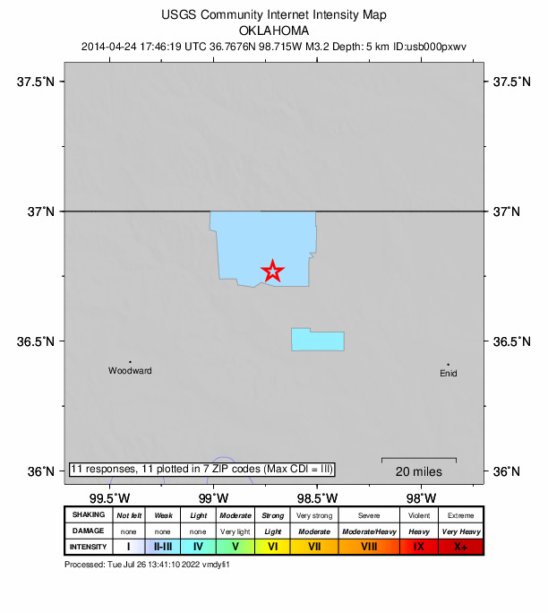 Did You Feel It? map: shaking reported by the public