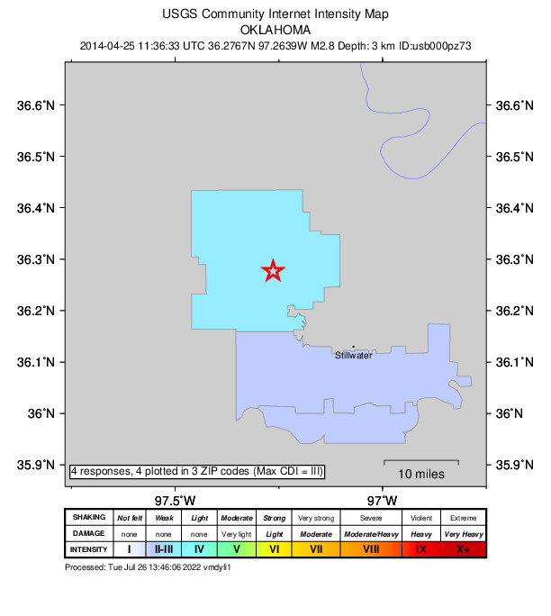Did You Feel It? map: shaking reported by the public