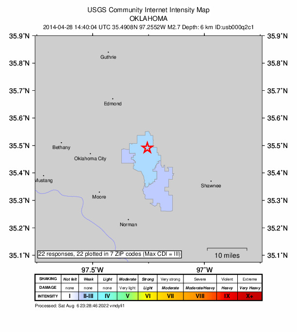 Did You Feel It? map: shaking reported by the public
