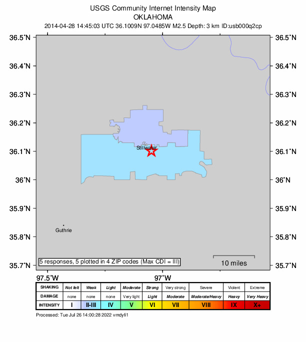 Did You Feel It? map: shaking reported by the public