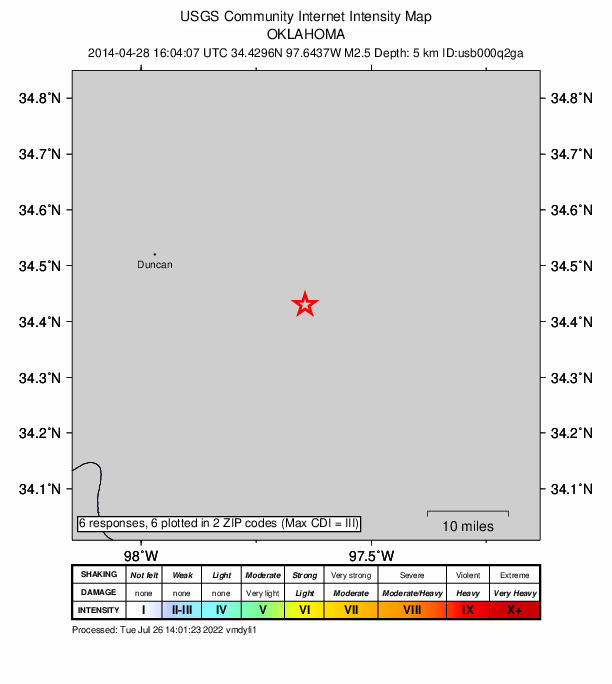 Did You Feel It? map: shaking reported by the public
