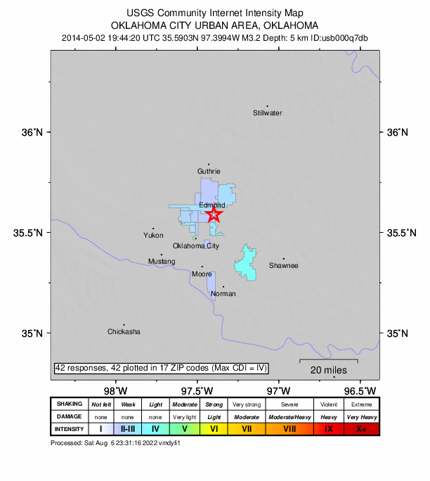 Did You Feel It? map: shaking reported by the public