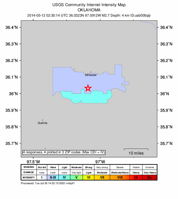 Did You Feel It? map: shaking reported by the public