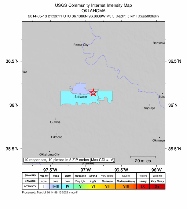 Did You Feel It? map: shaking reported by the public