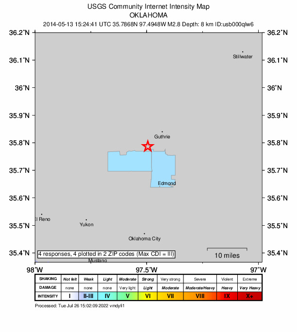 Did You Feel It? map: shaking reported by the public