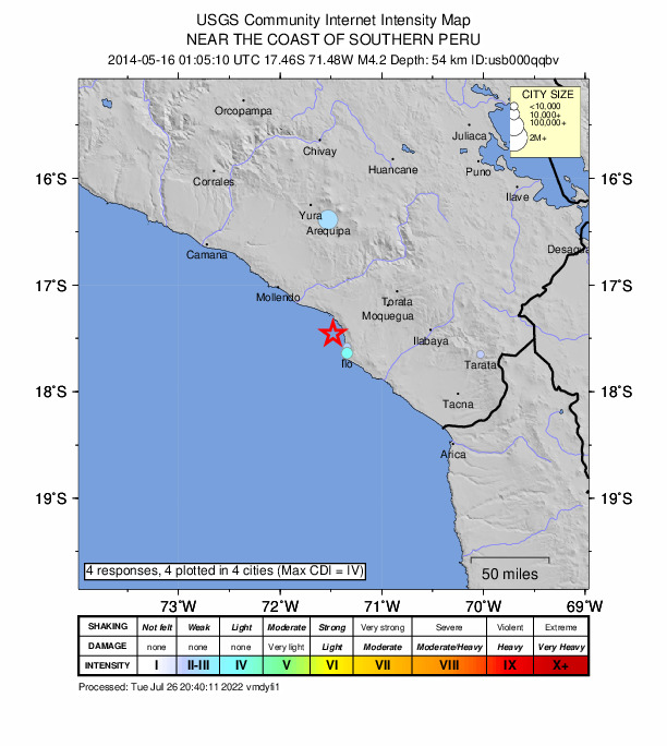 Did You Feel It? map: shaking reported by the public