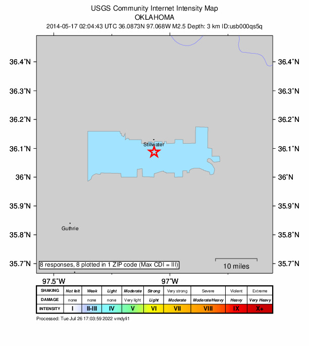 Did You Feel It? map: shaking reported by the public