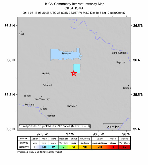 Did You Feel It? map: shaking reported by the public