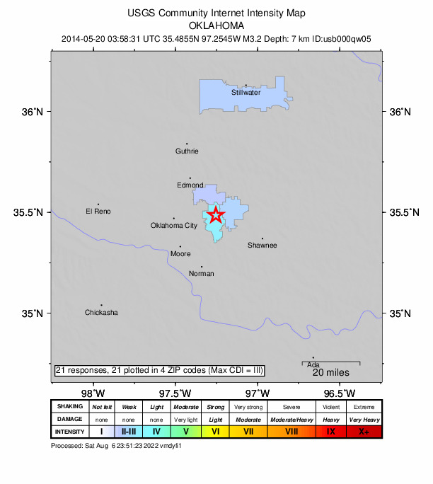 Did You Feel It? map: shaking reported by the public