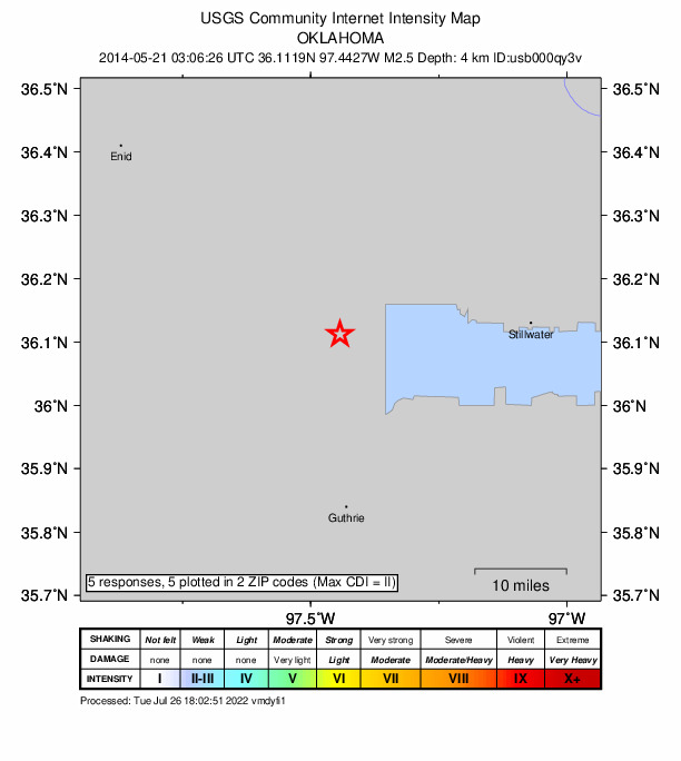 Did You Feel It? map: shaking reported by the public