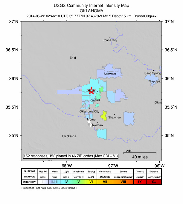 Did You Feel It? map: shaking reported by the public