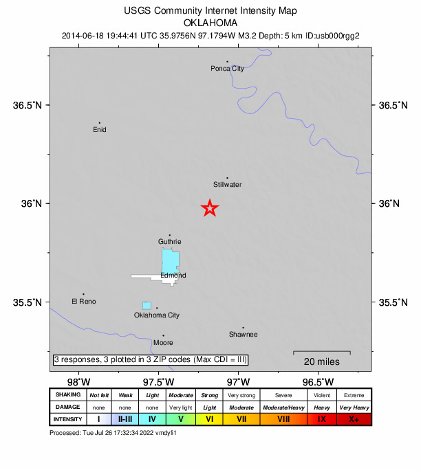 Did You Feel It? map: shaking reported by the public