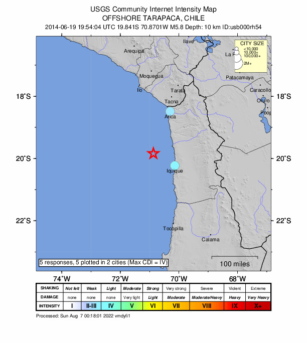 Did You Feel It? map: shaking reported by the public