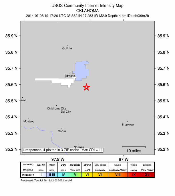 Did You Feel It? map: shaking reported by the public