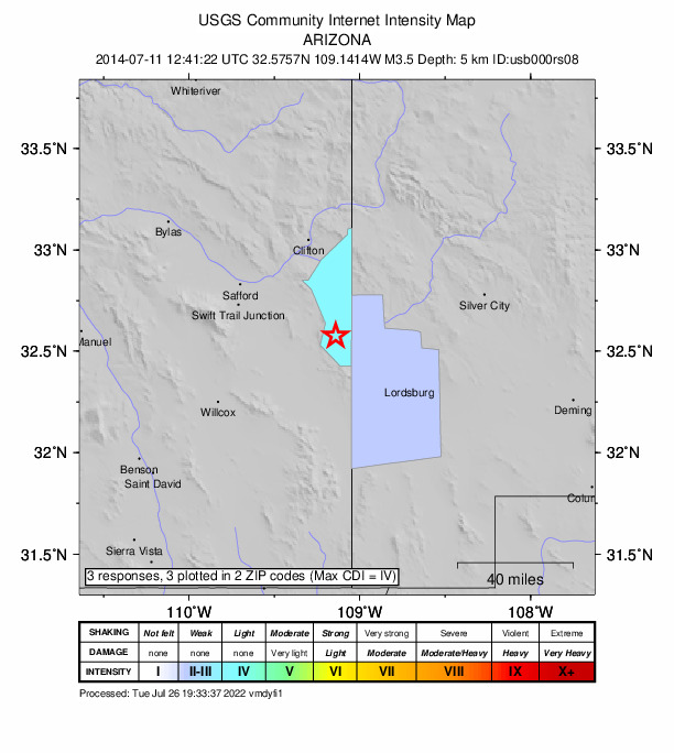 Did You Feel It? map: shaking reported by the public