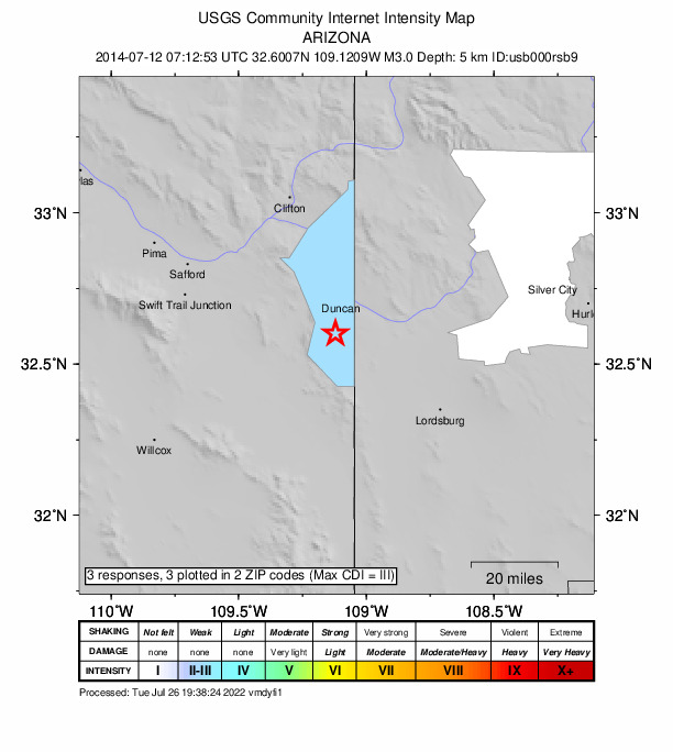 Did You Feel It? map: shaking reported by the public