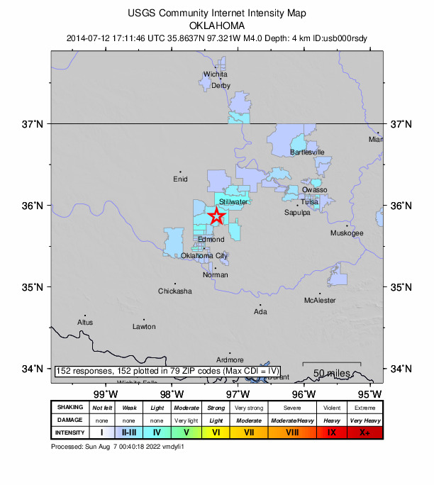 Did You Feel It? map: shaking reported by the public