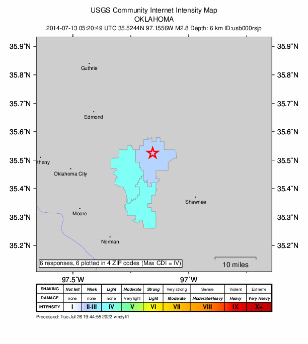Did You Feel It? map: shaking reported by the public