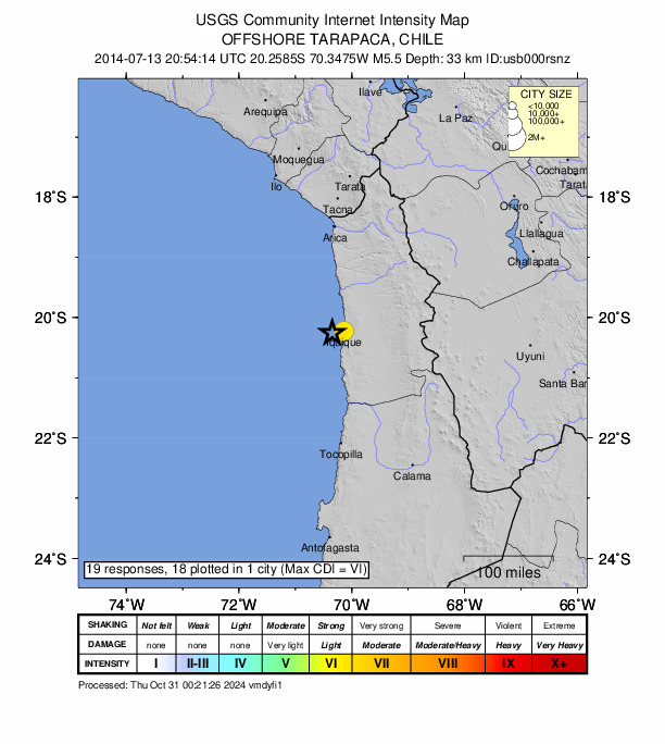 Did You Feel It? map: shaking reported by the public