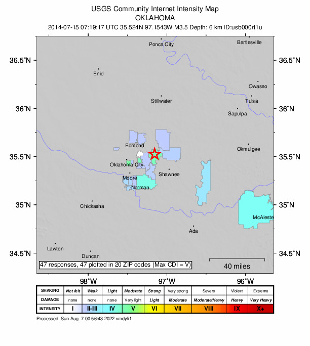 Did You Feel It? map: shaking reported by the public