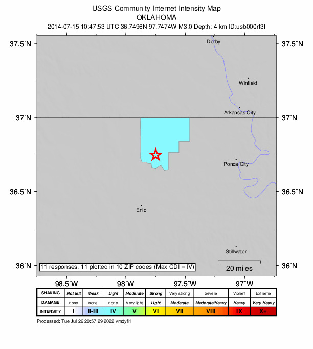 Did You Feel It? map: shaking reported by the public
