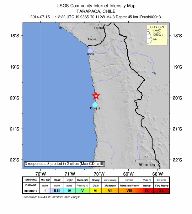 Did You Feel It? map: shaking reported by the public