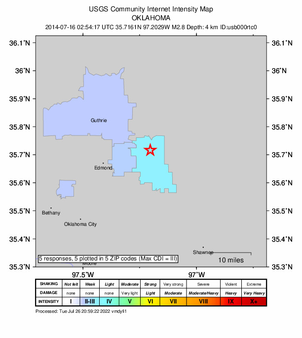 Did You Feel It? map: shaking reported by the public