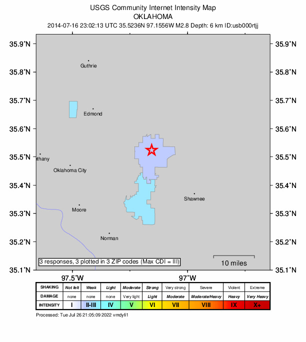 Did You Feel It? map: shaking reported by the public