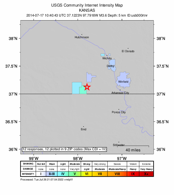 Did You Feel It? map: shaking reported by the public
