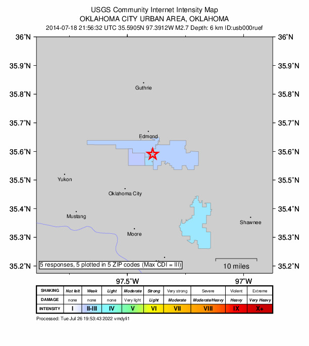 Did You Feel It? map: shaking reported by the public