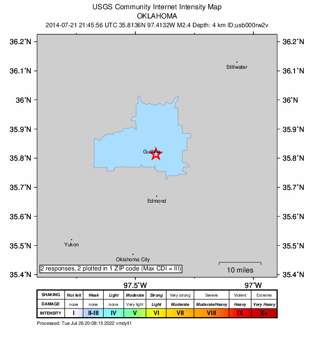 Did You Feel It? map: shaking reported by the public