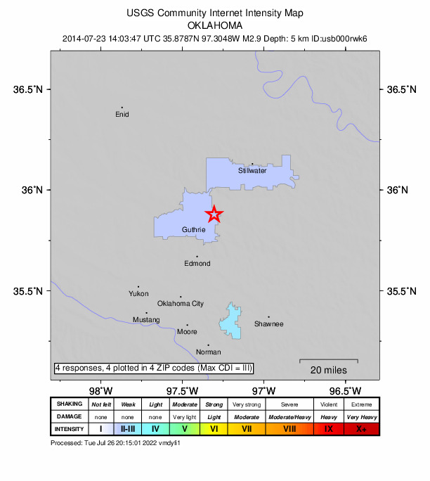 Did You Feel It? map: shaking reported by the public