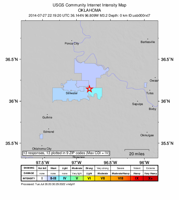 Did You Feel It? map: shaking reported by the public