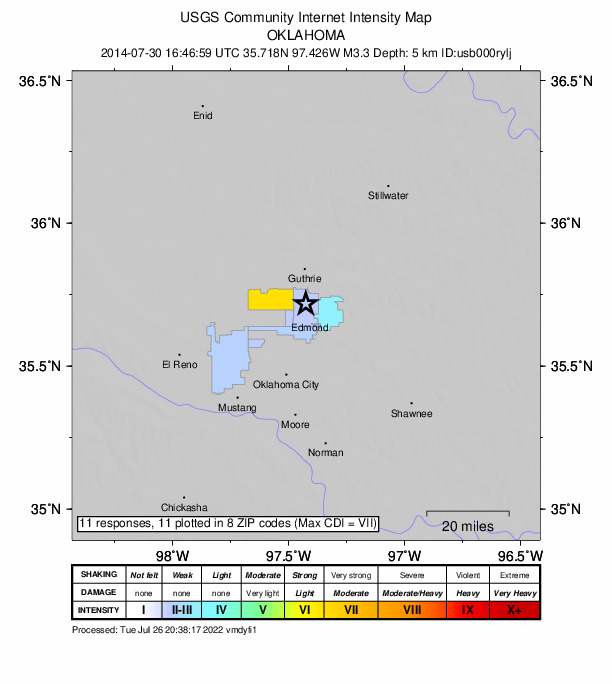 Did You Feel It? map: shaking reported by the public