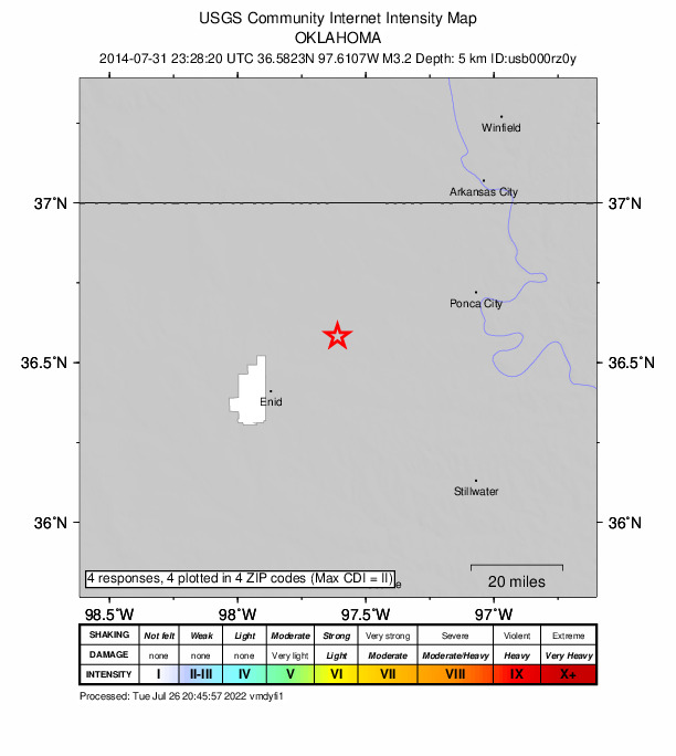 Did You Feel It? map: shaking reported by the public