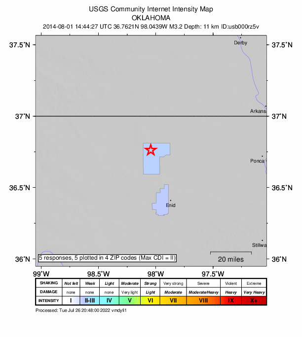 Did You Feel It? map: shaking reported by the public