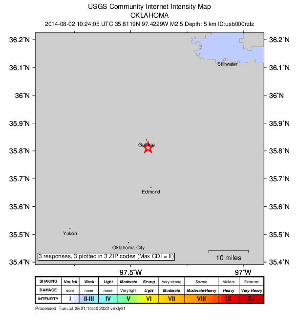 Did You Feel It? map: shaking reported by the public