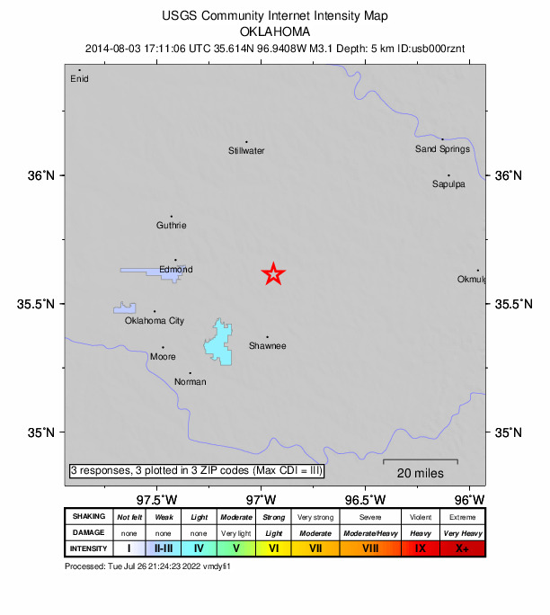 Did You Feel It? map: shaking reported by the public