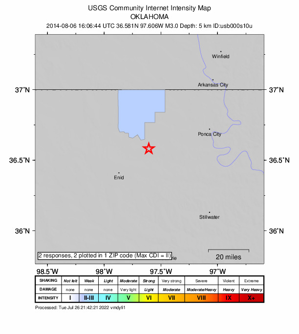 Did You Feel It? map: shaking reported by the public