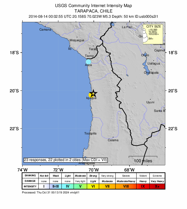 Did You Feel It? map: shaking reported by the public