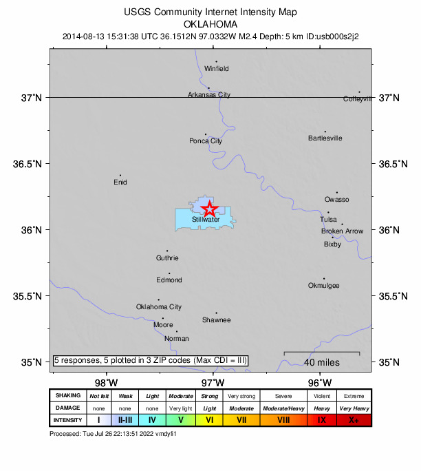 Did You Feel It? map: shaking reported by the public