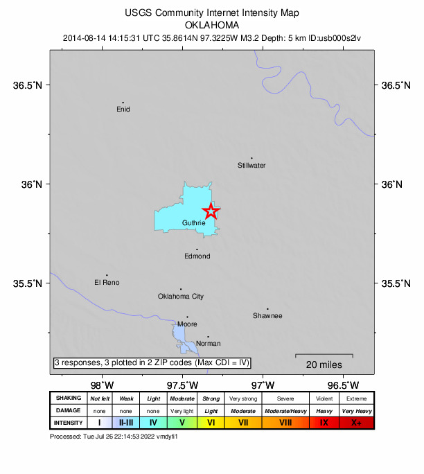 Did You Feel It? map: shaking reported by the public