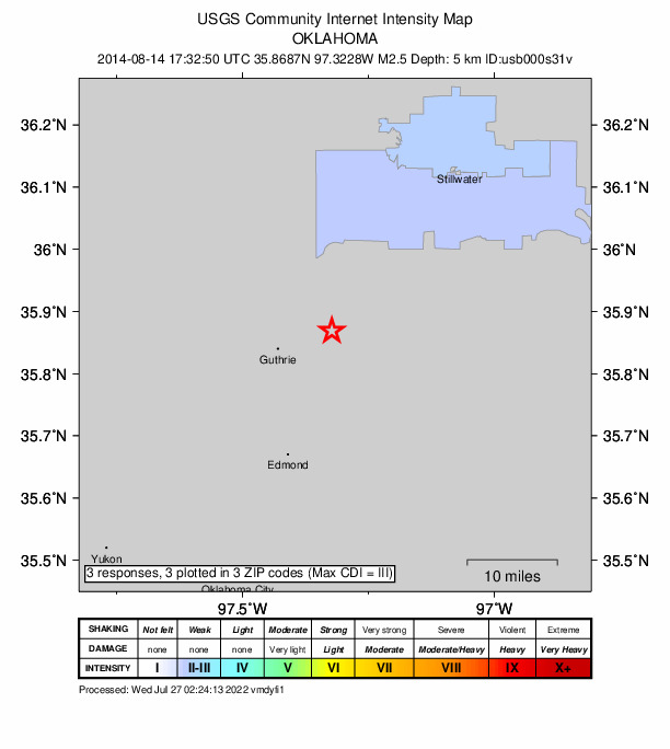 Did You Feel It? map: shaking reported by the public