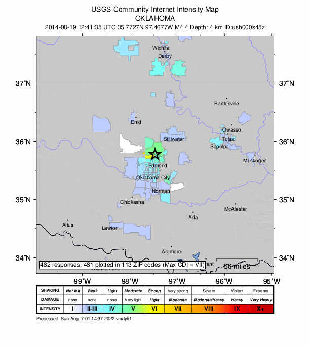 Did You Feel It? map: shaking reported by the public