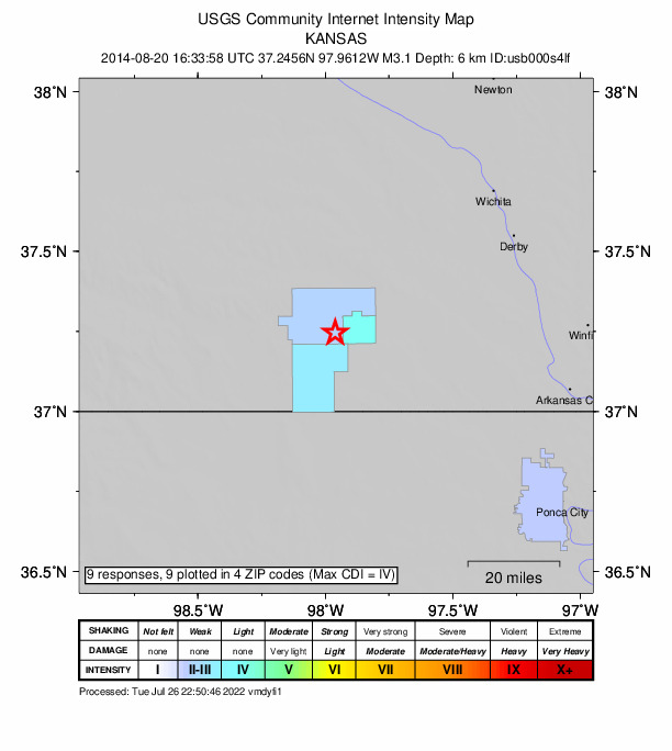 Did You Feel It? map: shaking reported by the public