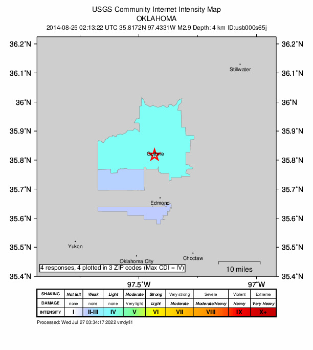 Did You Feel It? map: shaking reported by the public