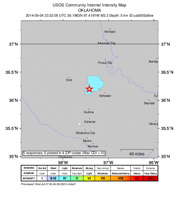 Did You Feel It? map: shaking reported by the public