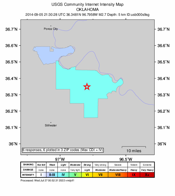 Did You Feel It? map: shaking reported by the public