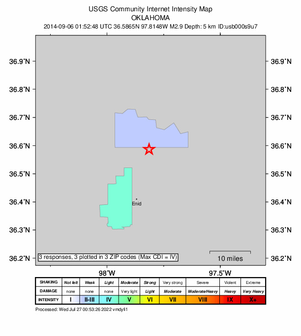 Did You Feel It? map: shaking reported by the public